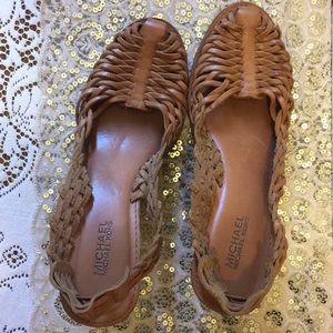 Michael Kors Leather Slingback Wedges